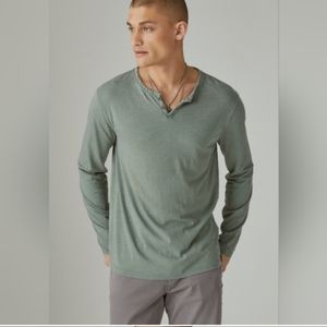 Lucky Brand Men's Long Sleeve Triblend Notch Neck Henley XXL casual,